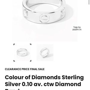 Sterling Silver Diamond Band
